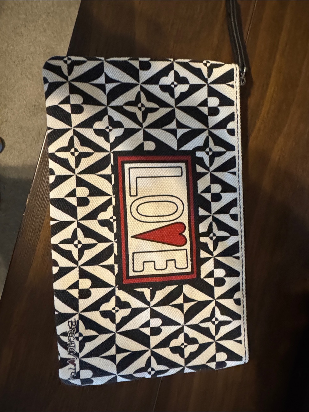 Brighton Love Graphic cosmetic bag in Black, White & Red
